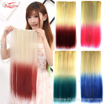 Hot sell cheap long straight ponytail hair extension synthetic hair extensions clip inbest hair extensions 2019
